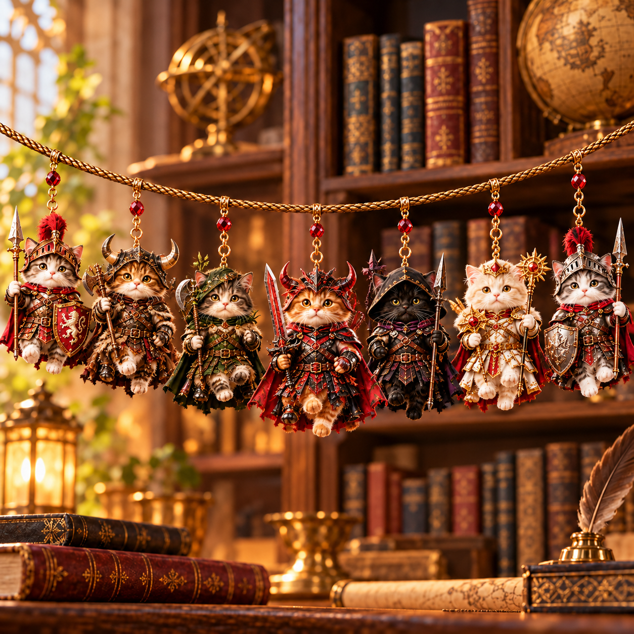Fantasy Cat Garland Collection – Knight, Magic & Dragon Designs
