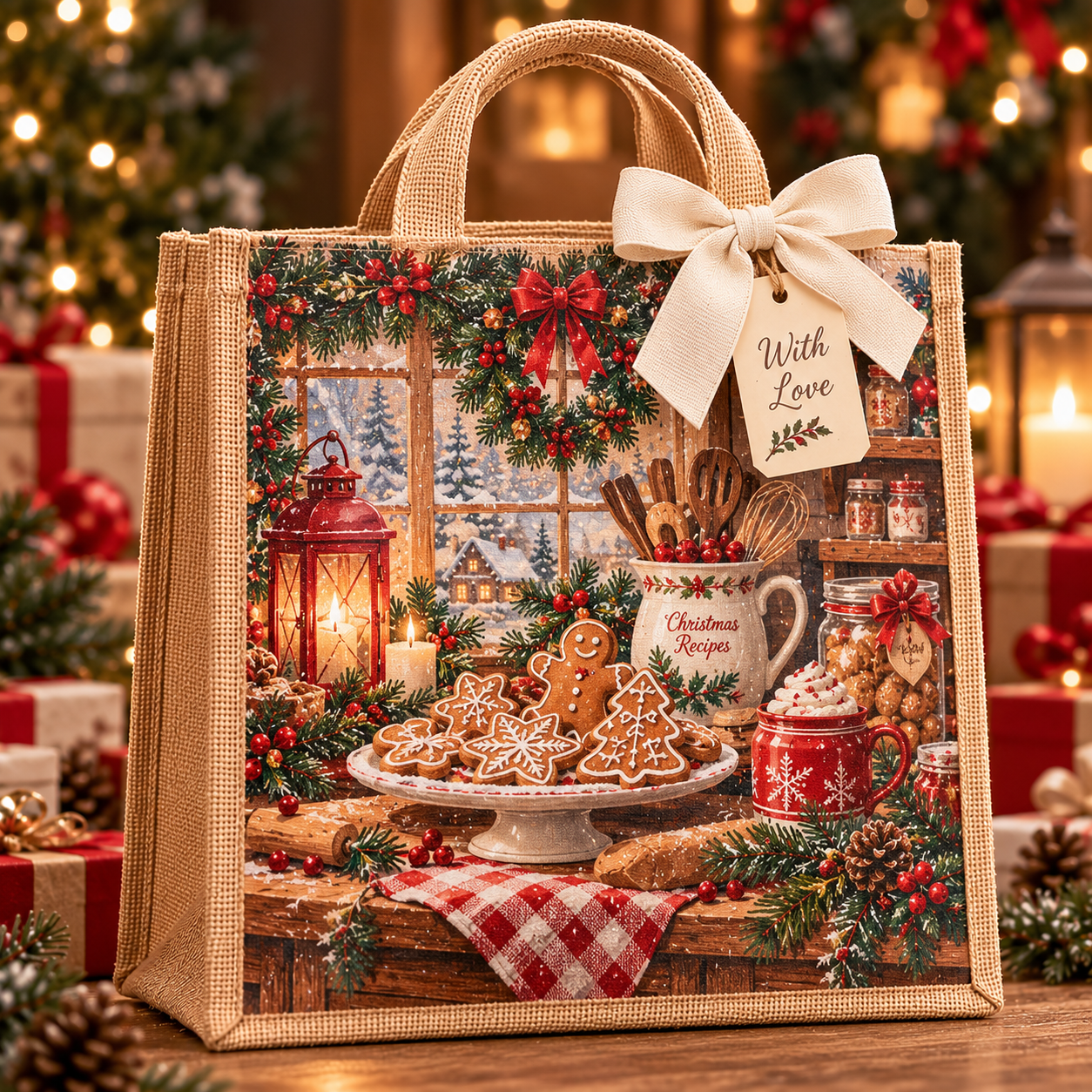 Vintage Christmas Gift Tote Bag Collection