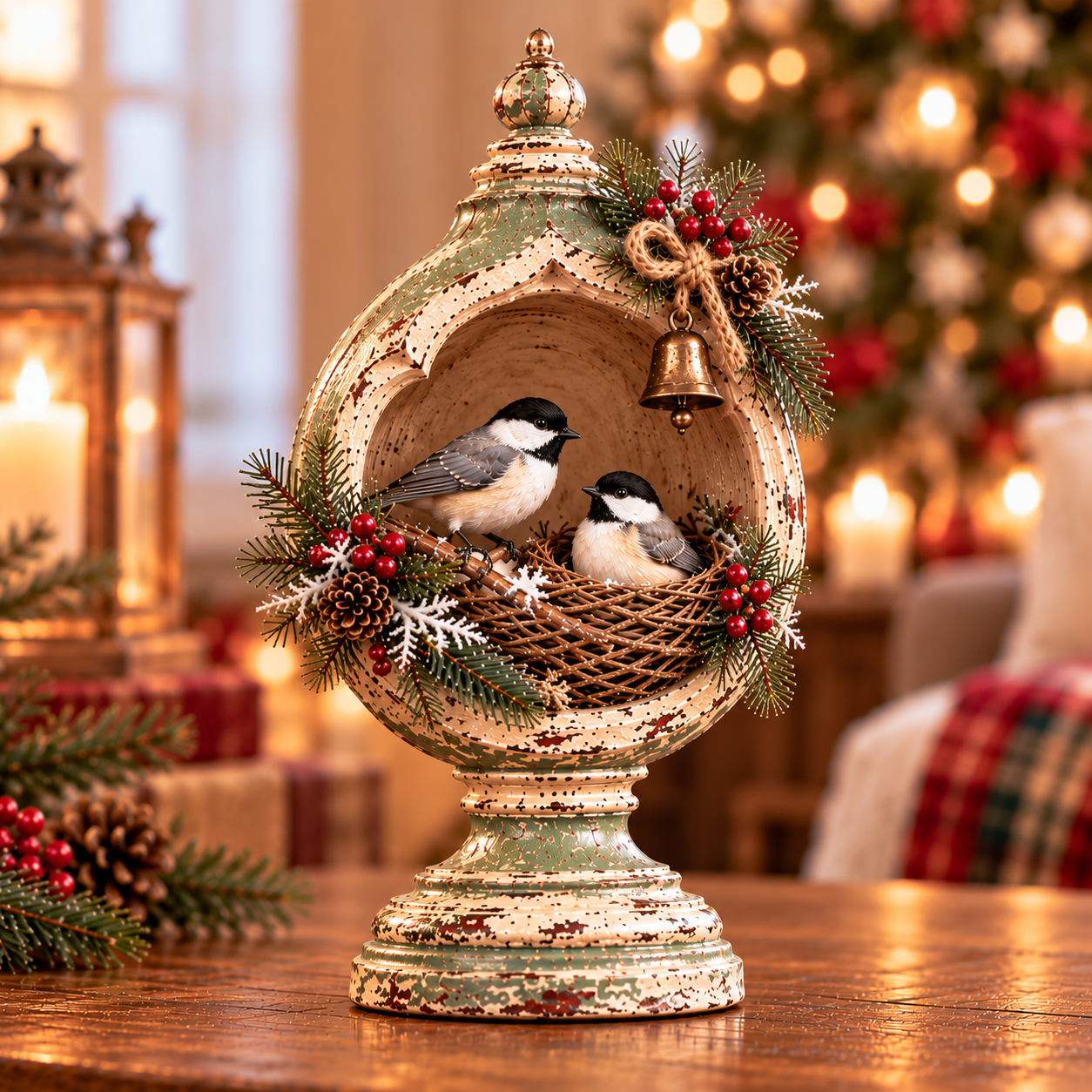 Vintage Christmas Bird Nest Keepsake Collection