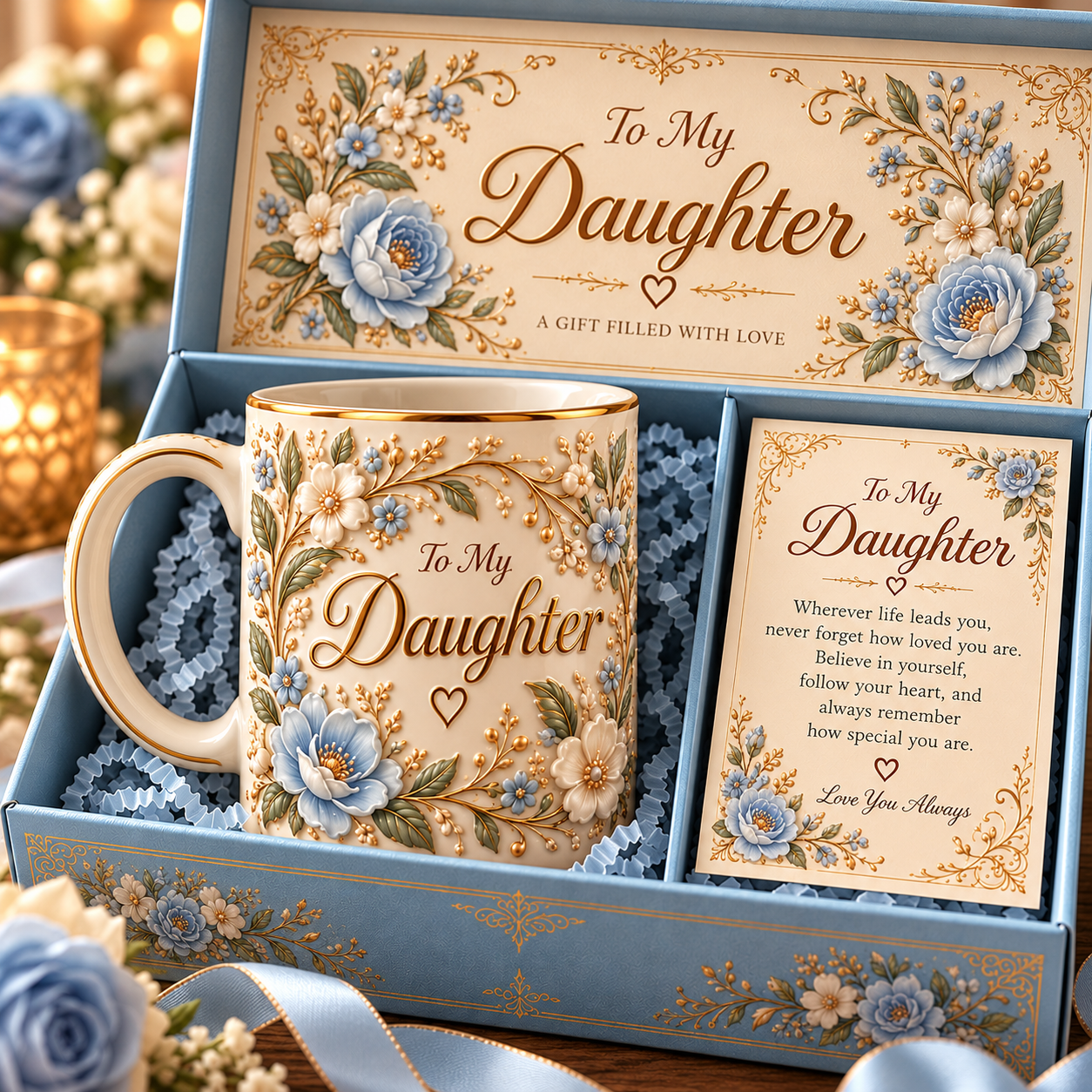 ❤️Beautifully Detailed. Made to Mean More- Embossed Floral Keepsake Mug Collection