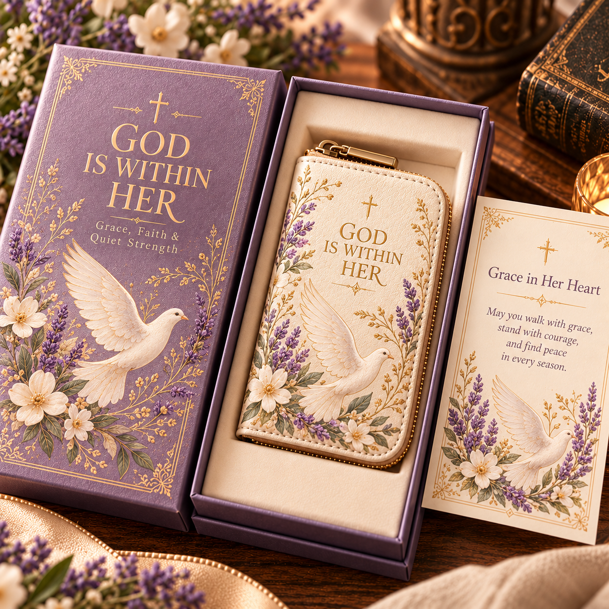 🤍 Faith & Grace Card Wallet Collection – Christian Gifts for Her