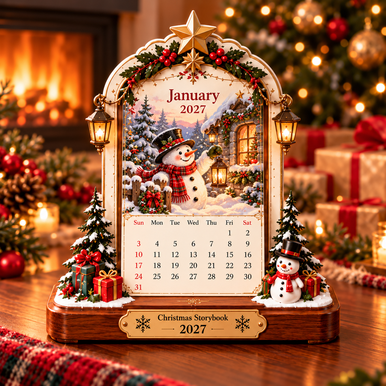 ❤️ a2027 Christmas Storybook Desk Calendar Gift Set