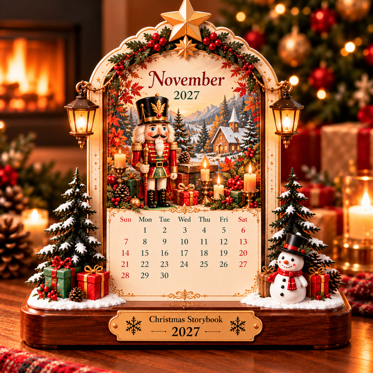 ❤️ a2027 Christmas Storybook Desk Calendar Gift Set
