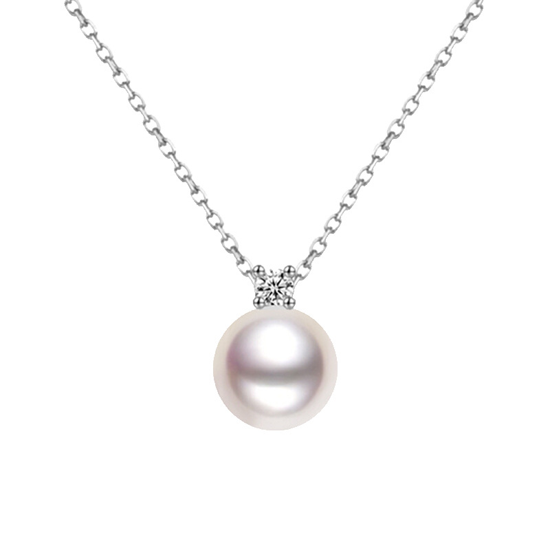 Akoya Pearl & Sasha Diamond Pendant Necklace