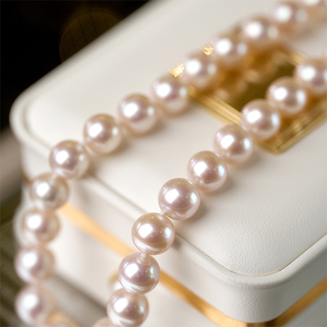 Japan Akoya Pink Pearl Necklace- AAA Quality