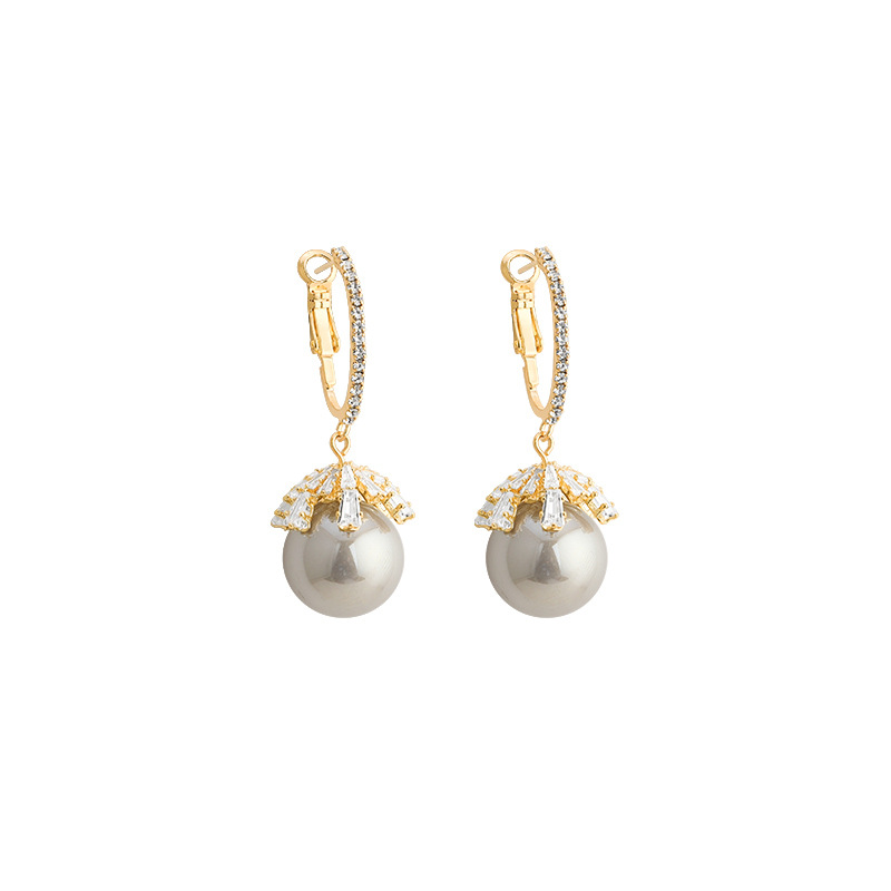 AAAA Akoya Hypoallergenic Cubic Zirconia Dangle Pearl Earrings