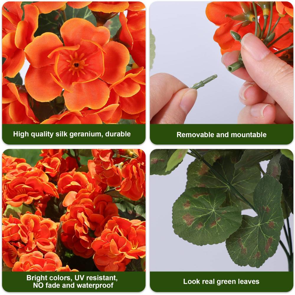 🔥Last Day 49% OFF🌼Artificial Geranium Flowers - UV resistant, Waterproof, Windproof