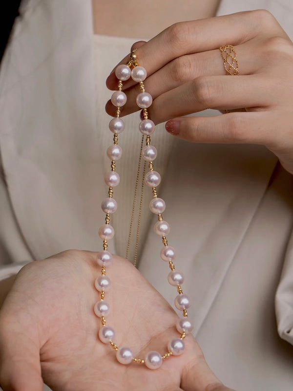 Florence Dainty Pearl Necklace | 24k Gold Plated