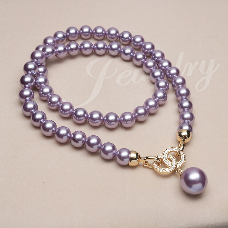 Fashionable Pearl Necklace Niche Micro-paved Zircon Pearl Necklace