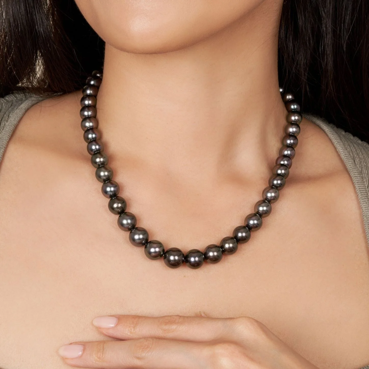 8-10mm Tahitian Black South Sea Pearl Necklace