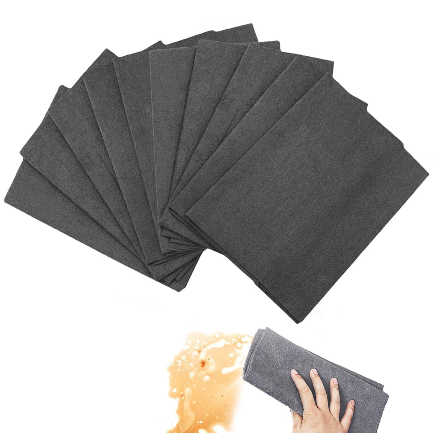 🔥10 Counts Magic Cleaning Cloth, Reuseable Thickened Streak Free Magic Cleaning Wipes