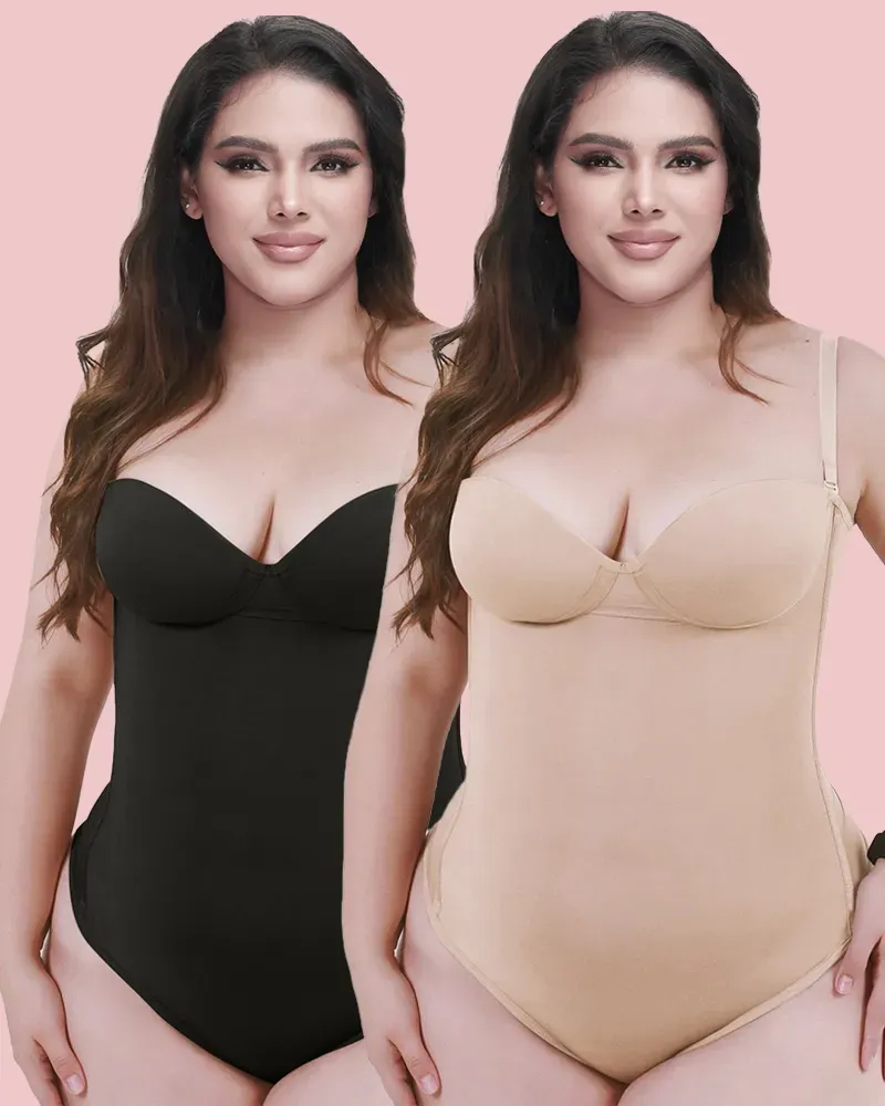 Back Lace-up Bodysuit Thong Seamless Shapewear