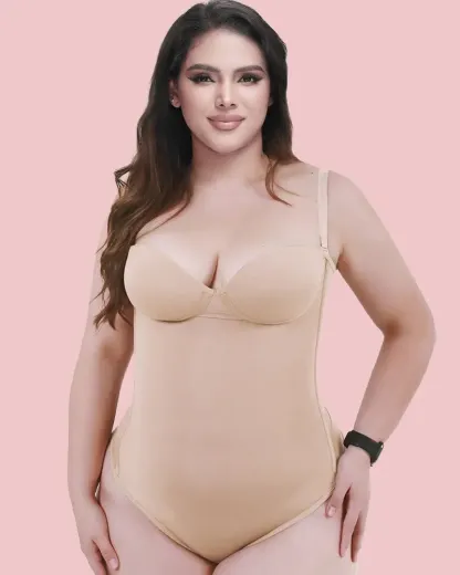 Back Lace-up Bodysuit Thong Seamless Shapewear