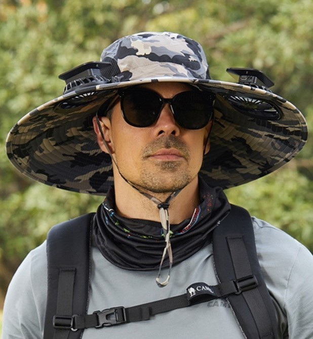 🔥Outdoor Wide Brim Sun Hat With Solar Fan