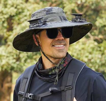 🔥Outdoor Wide Brim Sun Hat With Solar Fan