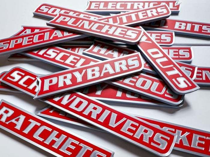 Custom Premium Magnetic Toolbox Labels for Tool Organization - 12 Pack of High Quality Magnets