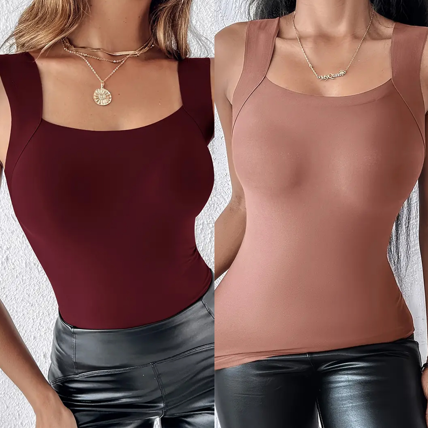 🔥Buy 1 get 1 free💐Women's U Neck Thermal Tank Tops with Built-In Bra