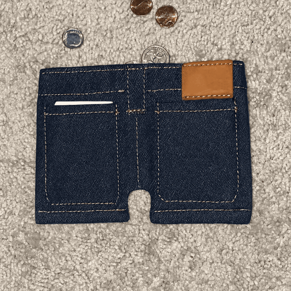 Denim shorts and wallet