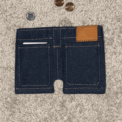 Denim shorts and wallet