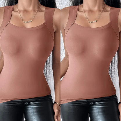 🔥Buy 1 get 1 free💐Women's U Neck Thermal Tank Tops with Built-In Bra