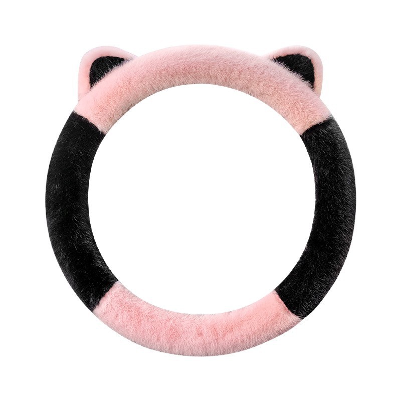 Plush car steering wheel cover
