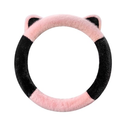 Plush car steering wheel cover
