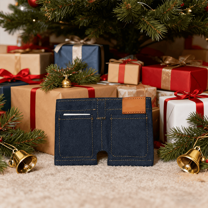 Denim shorts and wallet