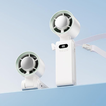 Portable cooling neck hanging fan