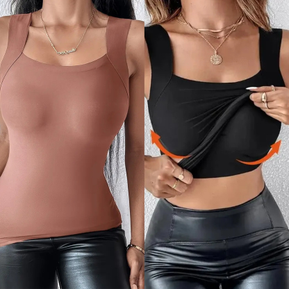 🔥Buy 1 get 1 free💐Women's U Neck Thermal Tank Tops with Built-In Bra