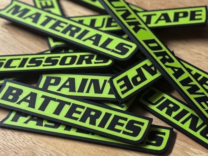 Custom Premium Magnetic Toolbox Labels for Tool Organization - 12 Pack of High Quality Magnets