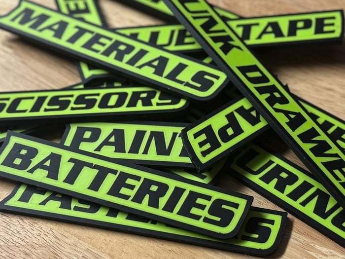 Custom Premium Magnetic Toolbox Labels for Tool Organization - 12 Pack of High Quality Magnets