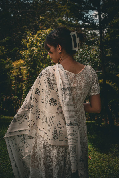 Handmade scripture shawl