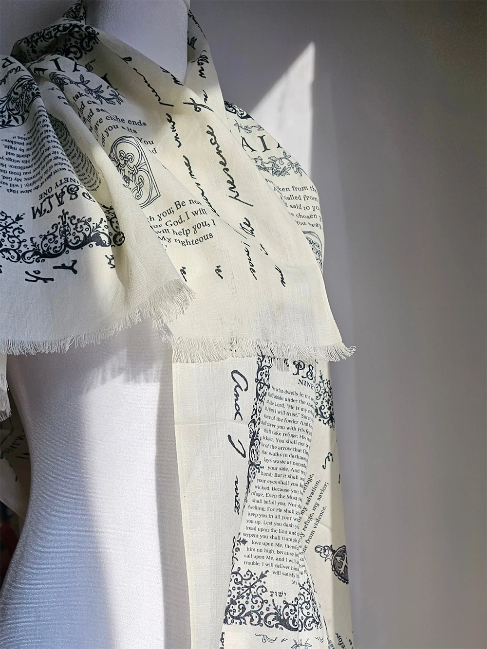 Handmade scripture shawl