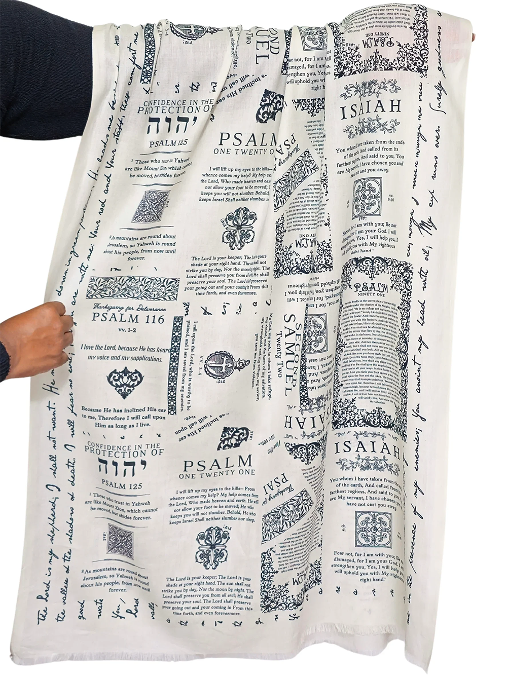 Handmade scripture shawl
