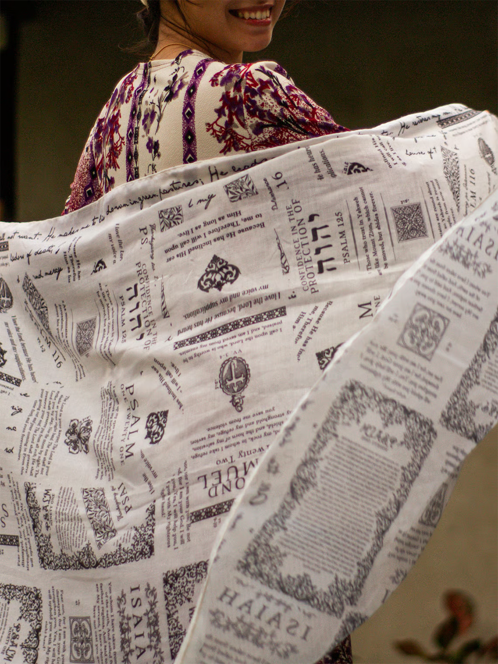 Handmade scripture shawl