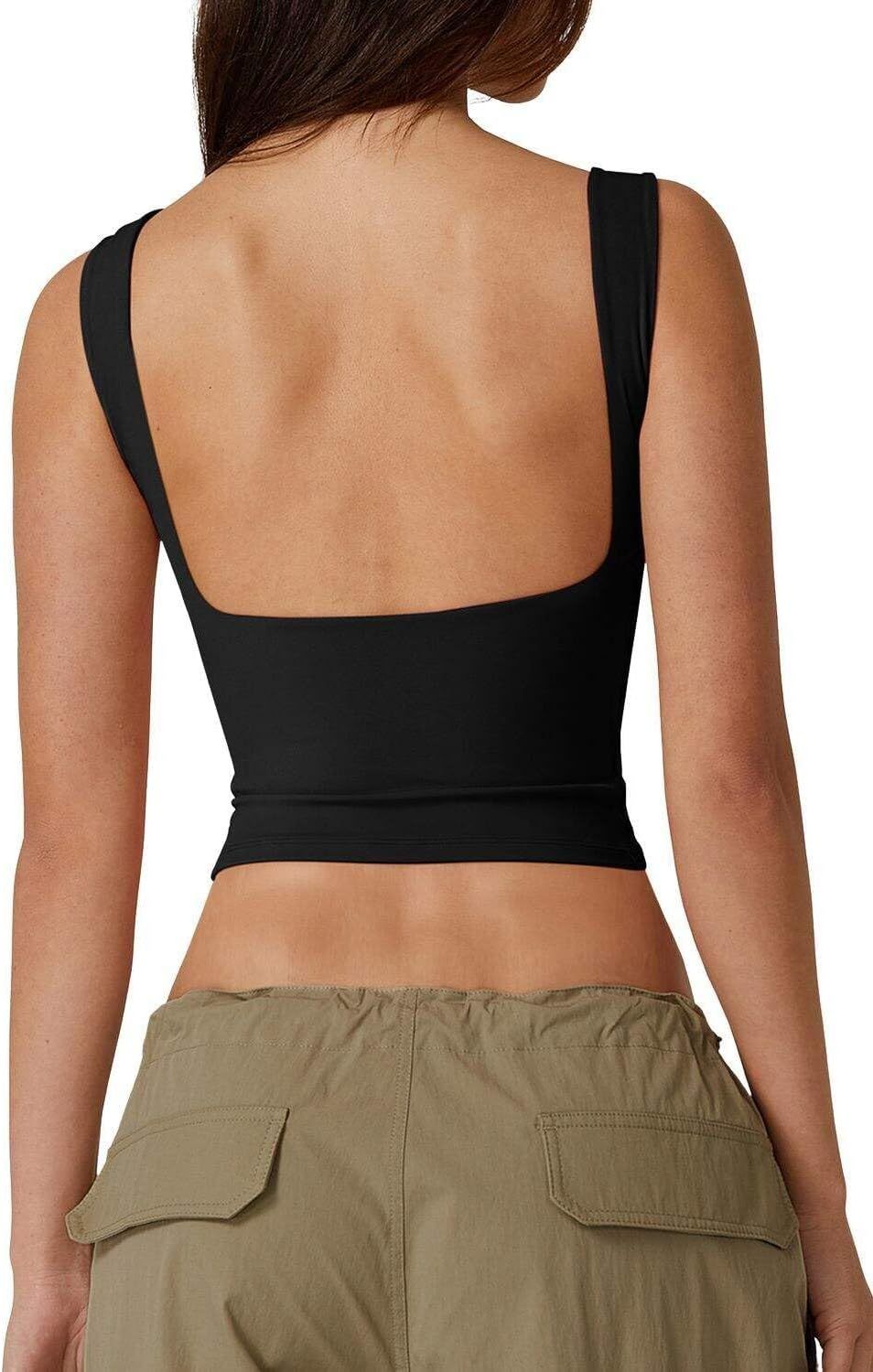 Sexy backless sleeveless cropped tank top, high-neck, slim-fitting short T-shirt