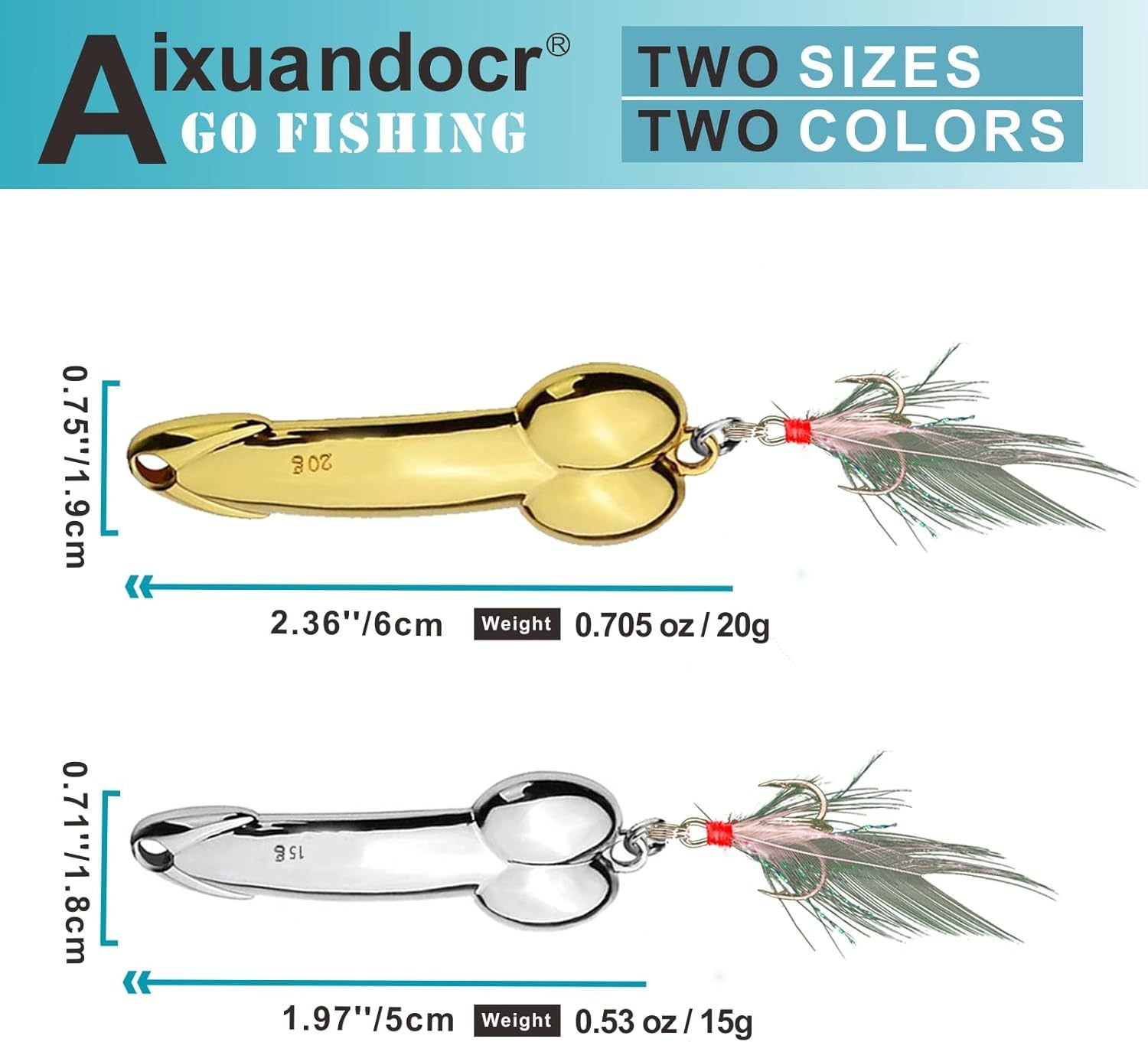 Bass Fishing Lure, Fishing Spoons, Topwater Fishing Lures with Trebles Hooks, Trout Fishing Lures, Fishing Tackle for Freshwater and Saltwater, Fishing Gifts for Men