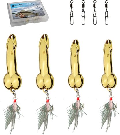 Bass Fishing Lure, Fishing Spoons, Topwater Fishing Lures with Trebles Hooks, Trout Fishing Lures, Fishing Tackle for Freshwater and Saltwater, Fishing Gifts for Men