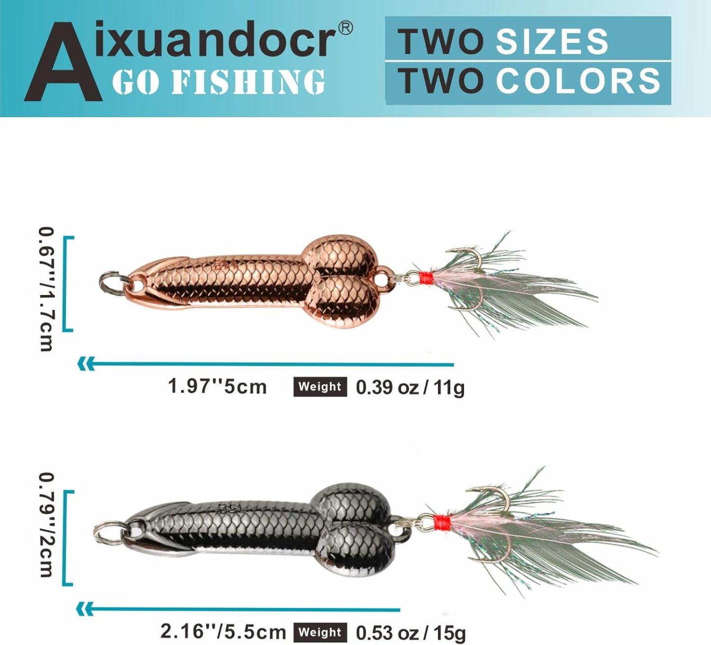 Bass Fishing Lure, Fishing Spoons, Topwater Fishing Lures with Trebles Hooks, Trout Fishing Lures, Fishing Tackle for Freshwater and Saltwater, Fishing Gifts for Men