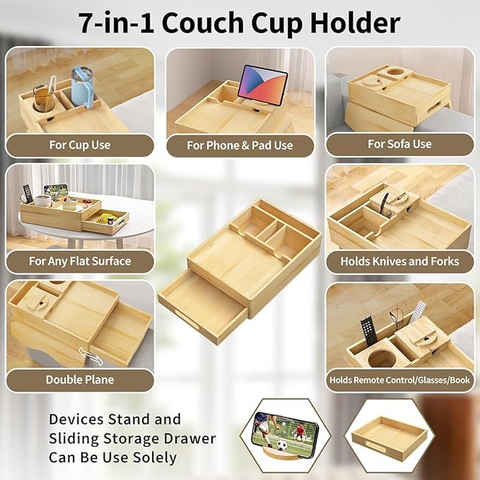 Sofa Tray Multi-Function Storage Box