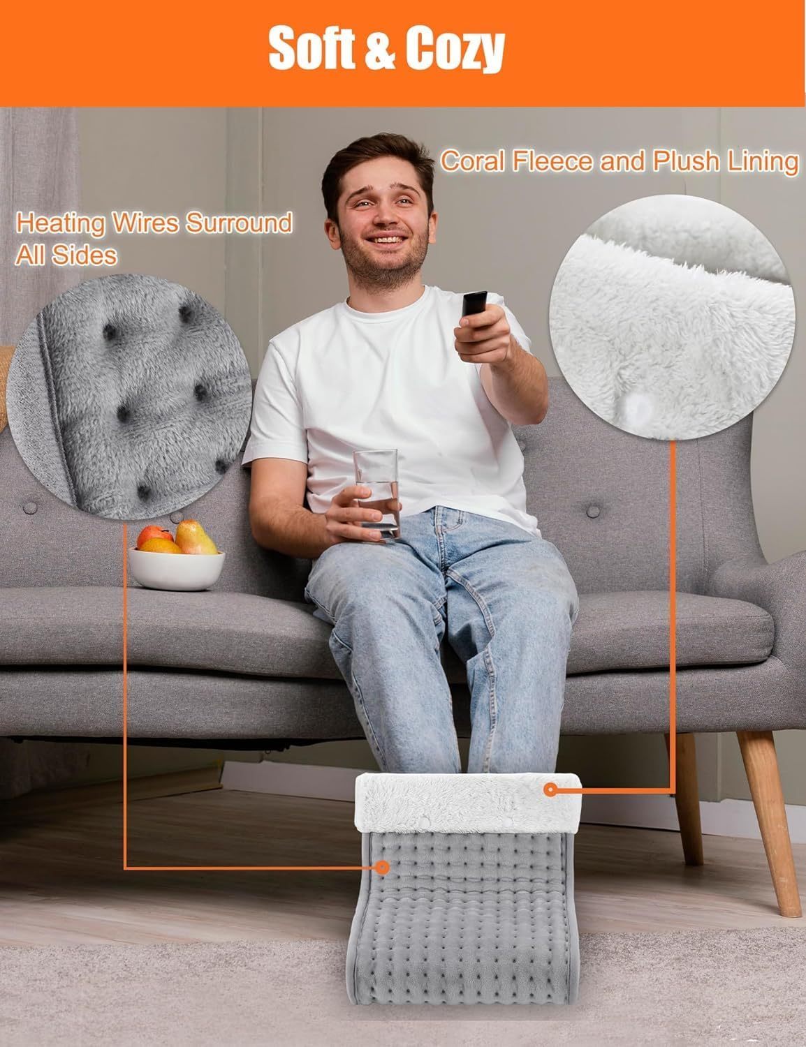 Heated pad for winter foot warmer