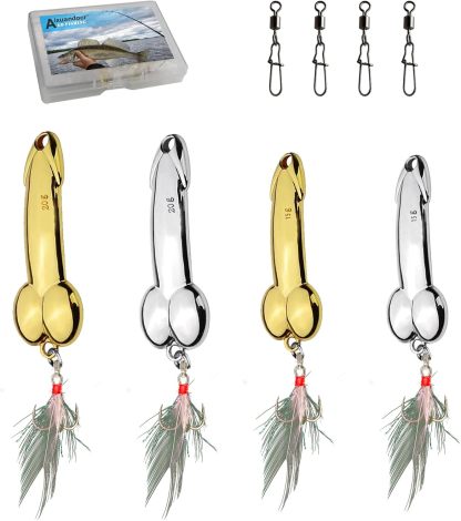 Bass Fishing Lure, Fishing Spoons, Topwater Fishing Lures with Trebles Hooks, Trout Fishing Lures, Fishing Tackle for Freshwater and Saltwater, Fishing Gifts for Men