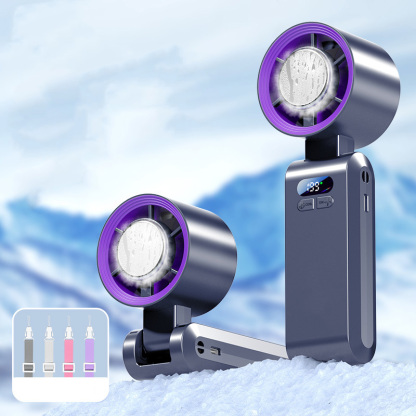 Portable cooling neck hanging fan