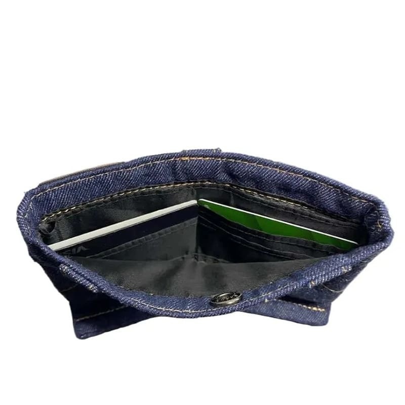 Denim shorts and wallet