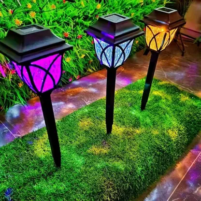 Solar Landscape Ground Lights Outdoor Garden Pathway Lamps