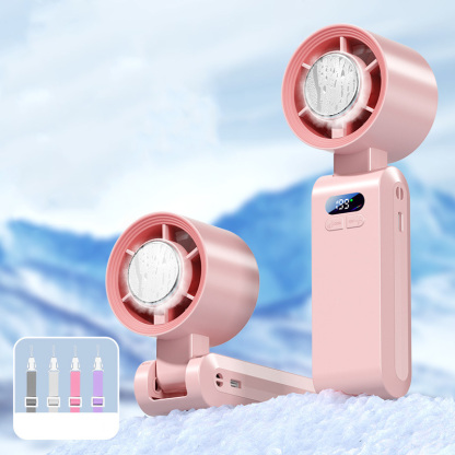 Portable cooling neck hanging fan