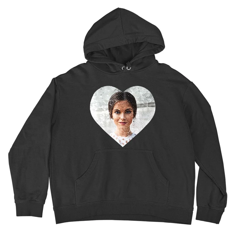 Custom Flip Sequin Hoodie (Heart)