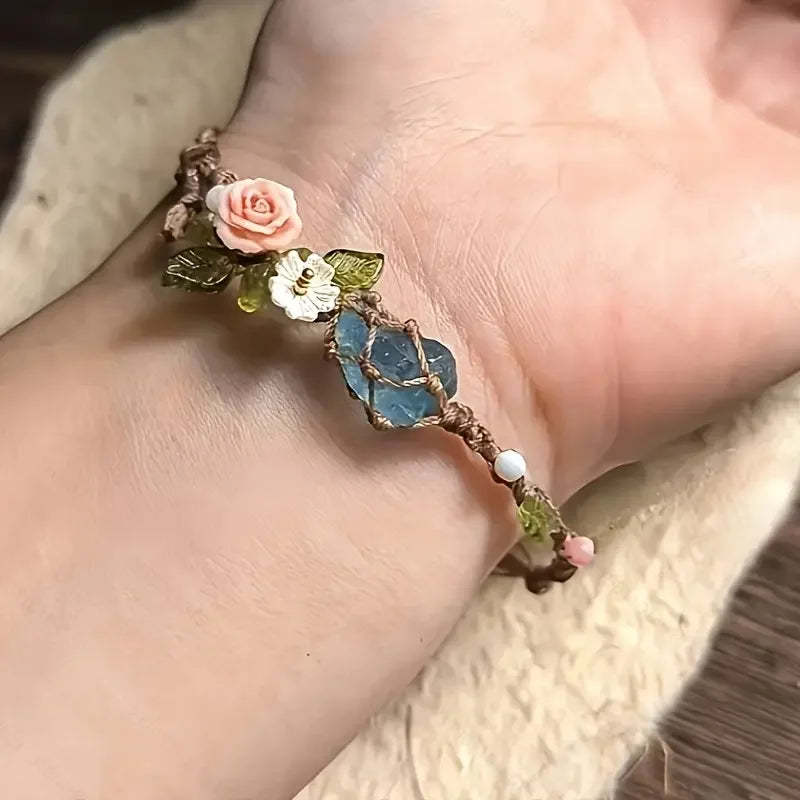 Handmade Bohemian Floral Bracelet-🌿Natural Beauty, Handmade Art🎨