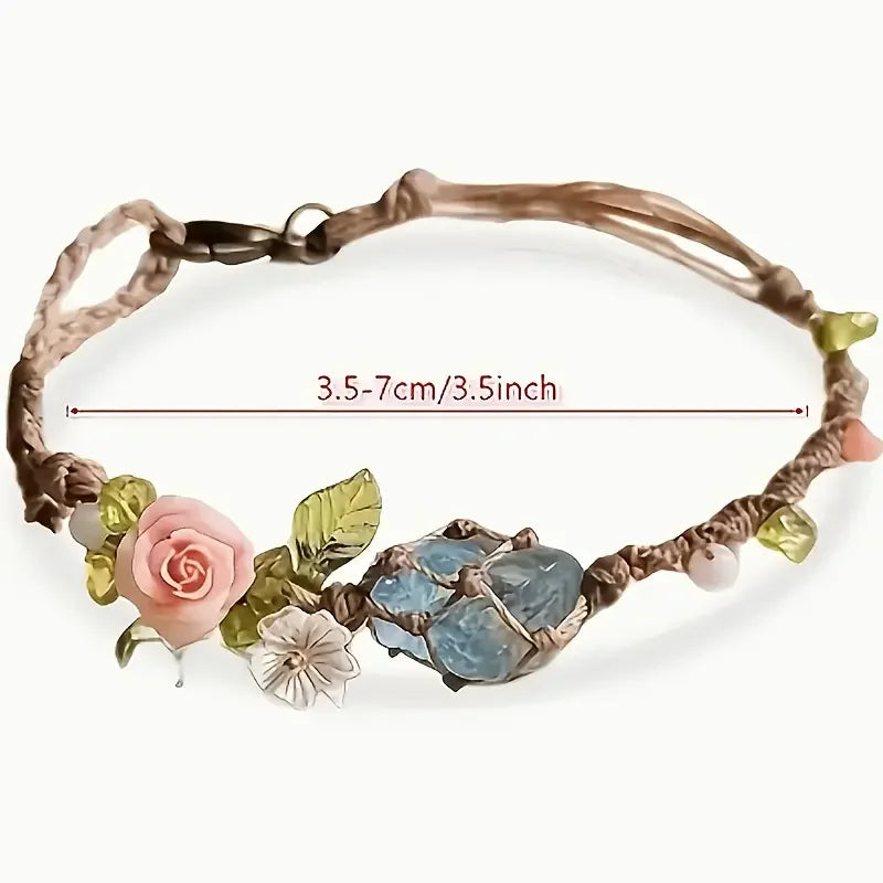 Handmade Bohemian Floral Bracelet-🌿Natural Beauty, Handmade Art🎨