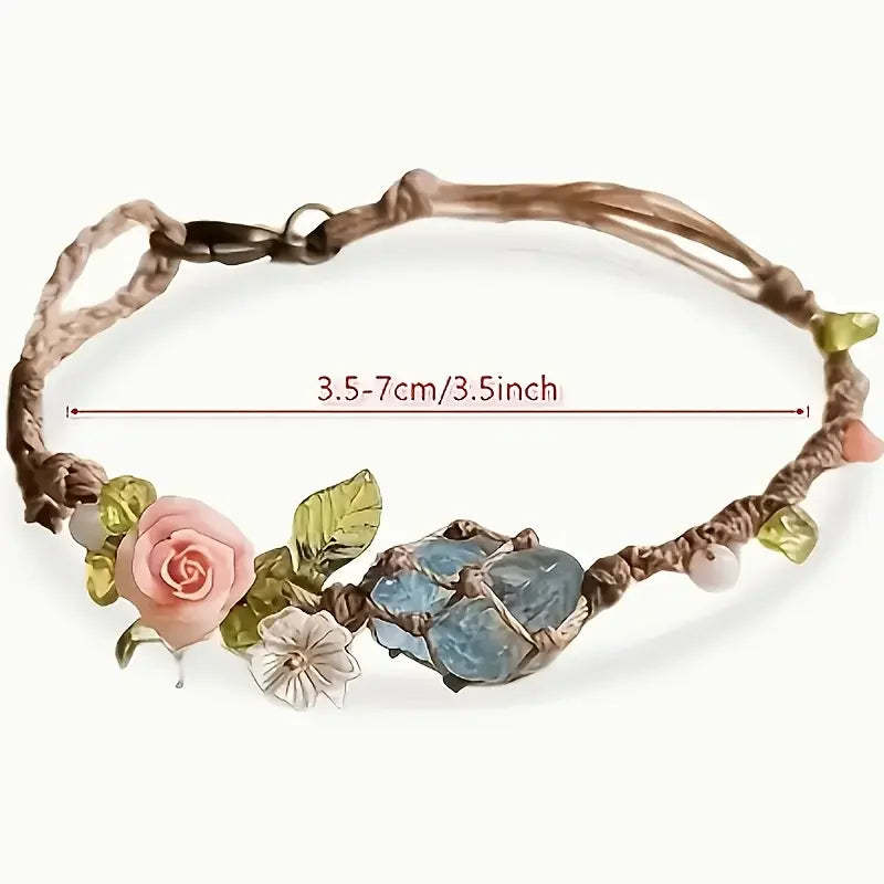 Handmade Bohemian Floral Bracelet-🌿Natural Beauty, Handmade Art🎨